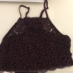 Aerie Flower High Neck Bra